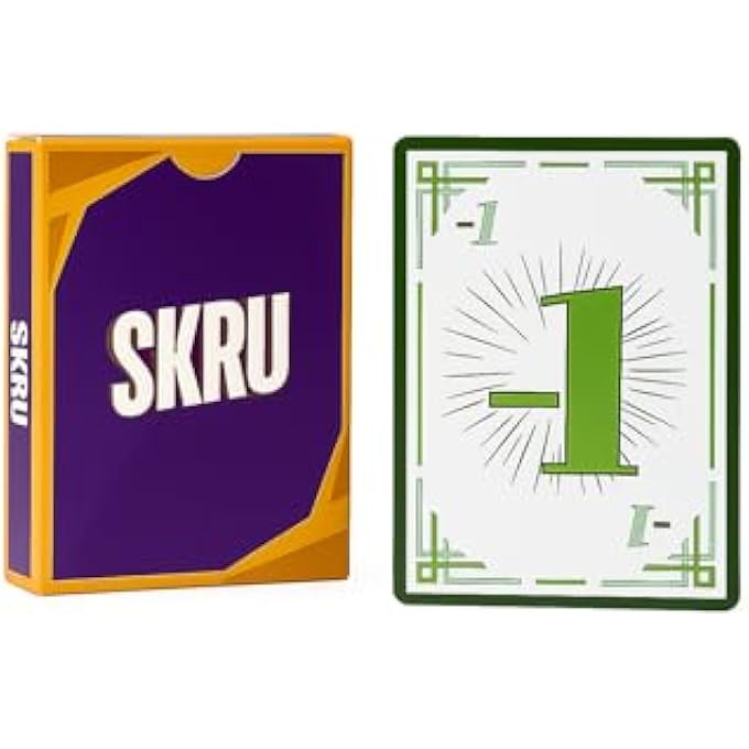 rayihni لعبة بطاقات SKRU | لعبة بطاقات استراتيجية مناسبة للعائلة | ممتعة لليلة الألعاب | 2-6 لاعبين | لعبة رائعة للحفلات للأطفال والبالغين | بطاقات بلاستيكية مرنة مقاومة للماء ومقاومة للتمزق - Image 1